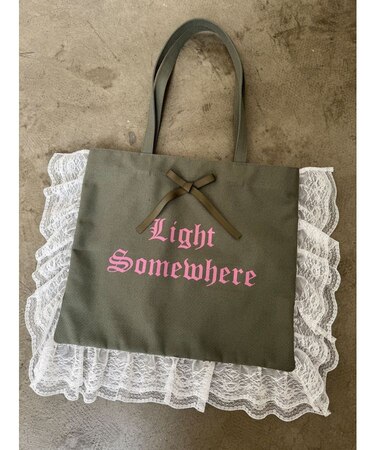 ロゴレースフリルトートバッグ