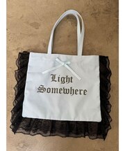 ロゴレースフリルトートバッグ