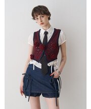 ローズモチーフニットジレ