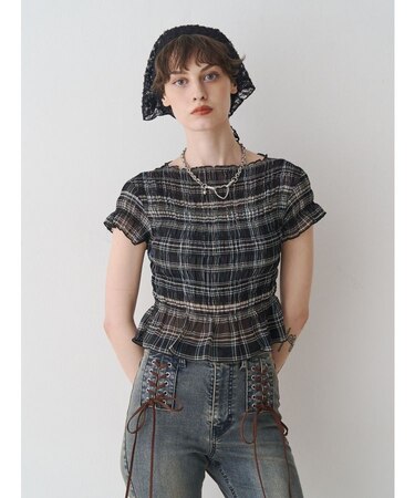 シャーリングシアートップス