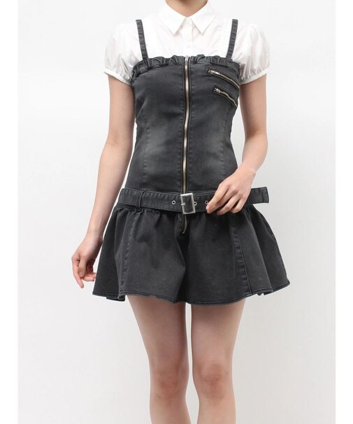 デニムベアミニワンピース