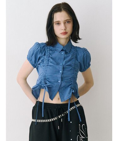 ギャザーコンパクトブラウス