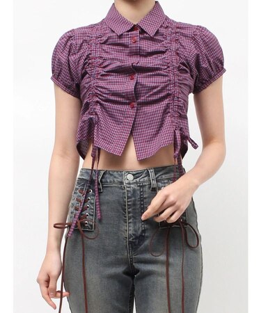 ギャザーコンパクトブラウス