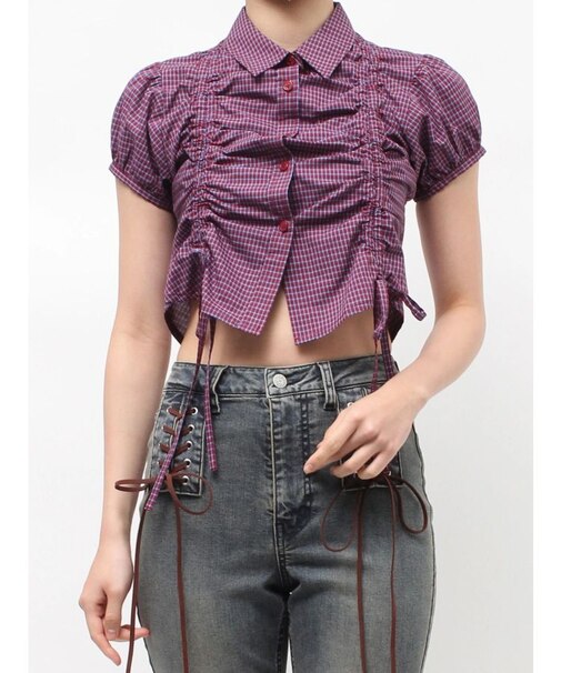 ギャザーコンパクトブラウス