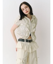 ハーフスリーブギャザーブルゾン