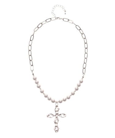 クロスモチーフパールネックレス