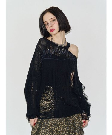 シアーダメージニット