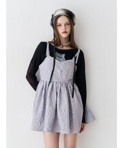 ジャガードボリュームキャミワンピース
