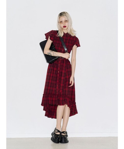 シャーリングシャツワンピース