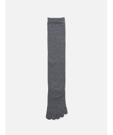 【定番】綿の無地五本指ハイソックス