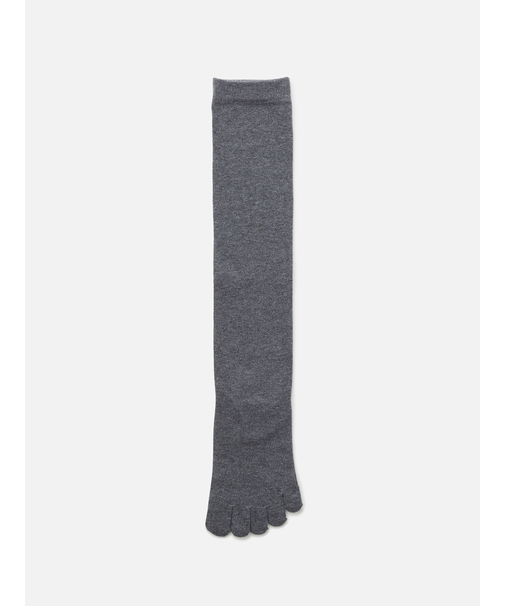 【定番】綿の無地五本指ハイソックス