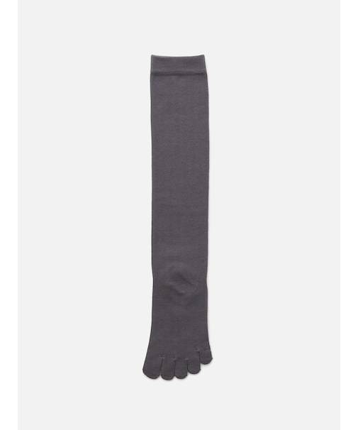 【定番】綿の無地五本指ハイソックス