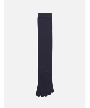 【定番】綿の無地五本指ハイソックス