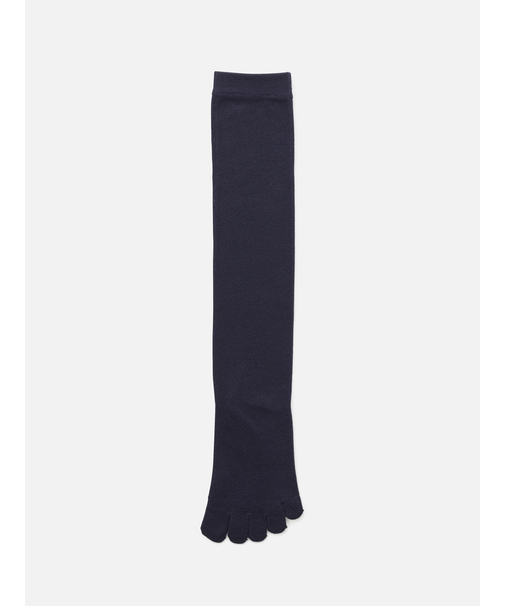 【定番】綿の無地五本指ハイソックス