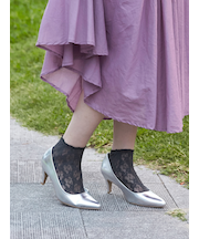 縫製レースショートソックス