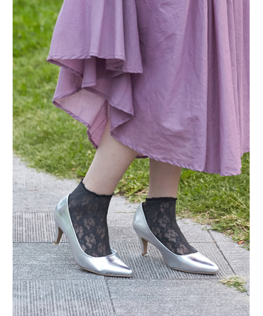 縫製レースショートソックス