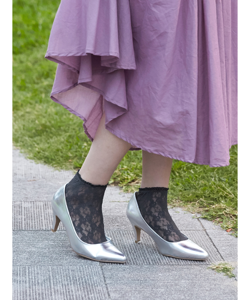 縫製レースショートソックス