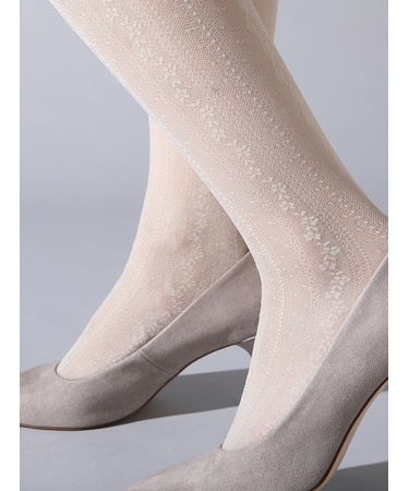 レースストライプストッキング