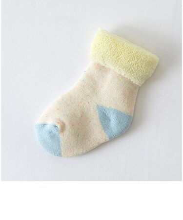 ベビー 綿ネップ切替パイルハイソックス 7～9cm