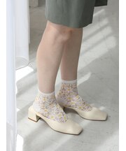 シースルー花柄ショートソックス