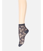 シースルー花柄ショートソックス