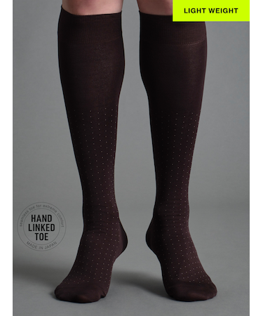 【Tabio MEN】定番/ピンドット柄ビジネスハイソックス(27.0～29.0cm)