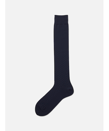 【Tabio MEN】定番/ピンドット柄ビジネスハイソックス(27.0～29.0cm)