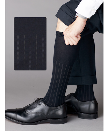 【Tabio MEN】【定番】チョークストライプロングホーズ