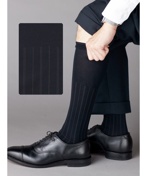 【Tabio MEN】【定番】チョークストライプロングホーズ