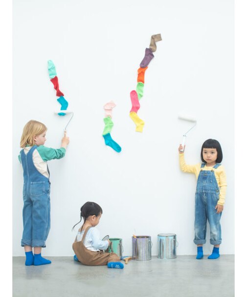 キッズ 表糸コットン100％で毛玉が出来にくい:ショートソックス16～18cm【カスタム刺繍対応】