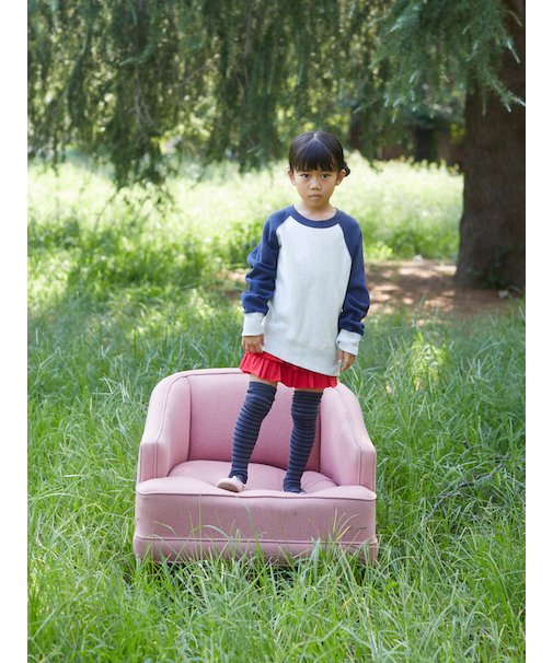 キッズ ピンボーダーオーバーニーソックス16～18cm