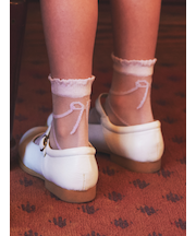 キッズ レースアップ柄シアーショートソックス16～18cm