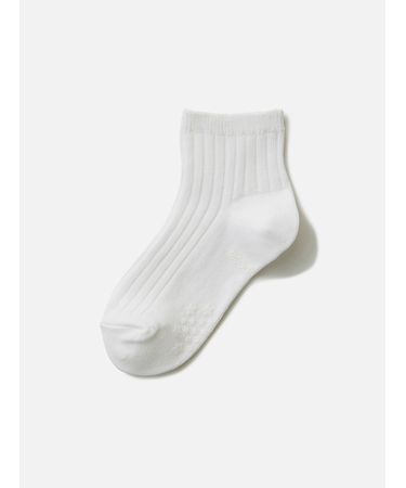 キッズ表糸コットン100%毛玉が出来にくい:ショートソックス滑り止め付13~15cmカスタム刺繍対応