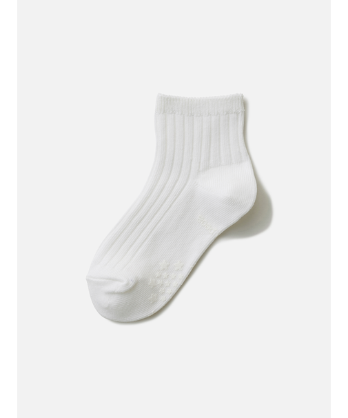 キッズ表糸コットン100%毛玉が出来にくい:ショートソックス滑り止め付13~15cmカスタム刺繍対応