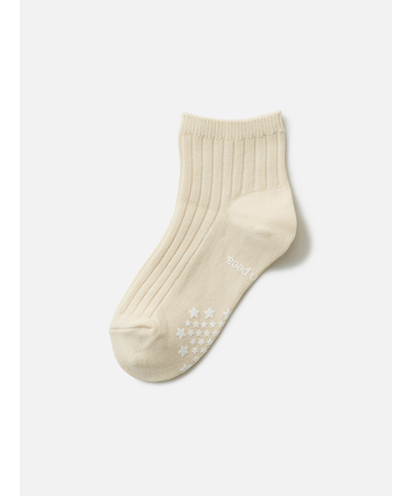 キッズ表糸コットン100%毛玉が出来にくい:ショートソックス滑り止め付13~15cmカスタム刺繍対応