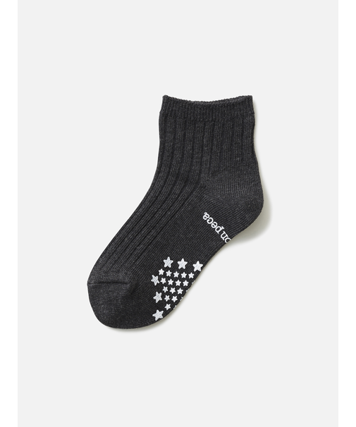 キッズ表糸コットン100％毛玉が出来にくい:ショートソックス滑り止め付13～15cmカスタム刺繍対応