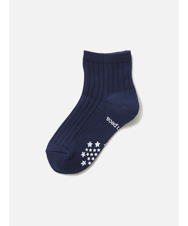 キッズ表糸コットン100%毛玉が出来にくい:ショートソックス滑り止め付13~15cmカスタム刺繍対応