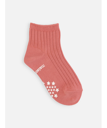 キッズ表糸コットン100％毛玉が出来にくい:ショートソックス滑り止め付13～15cmカスタム刺繍対応