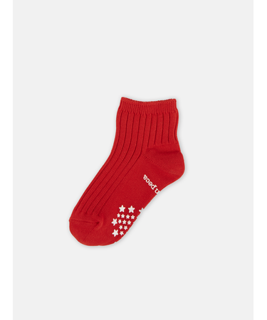 キッズ表糸コットン100％毛玉が出来にくい:ショートソックス滑り止め付13～15cmカスタム刺繍対応