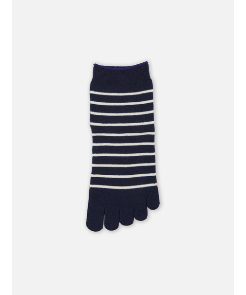 細ボーダー柄五本指ショートソックス