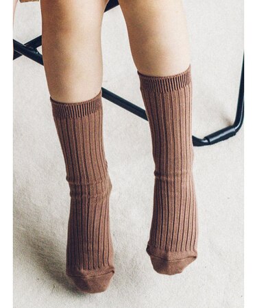 キッズ表糸コットン100％毛玉が出来にくい：リブハイクルーソックス16～18cm【カスタム刺繍対応】