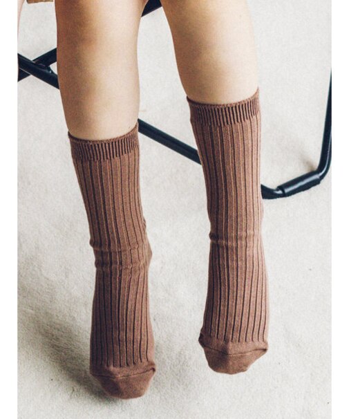 キッズ表糸コットン100％毛玉が出来にくい：リブハイクルーソックス16～18cm【カスタム刺繍対応】