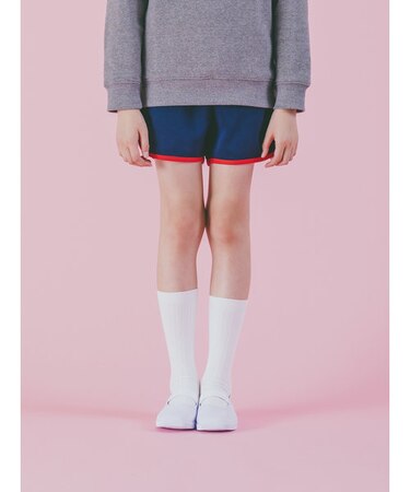 キッズ 表糸綿100%で毛玉が出来にくい:リブハイクルーソックス19~21cm【カスタム刺繍対応】