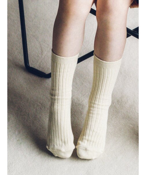 キッズ 表糸綿100%で毛玉が出来にくい:リブハイクルーソックス19~21cm【カスタム刺繍対応】