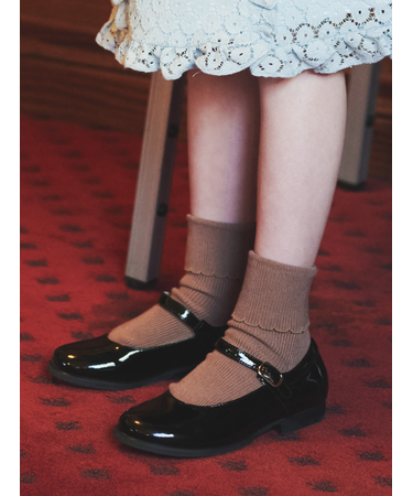 キッズ 綿折り返しピコフリルソックス16～18cm