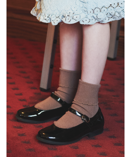 キッズ 綿折り返しピコフリルソックス16～18cm