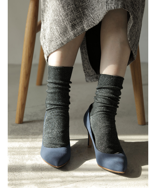 シャイニーラメリブソックス