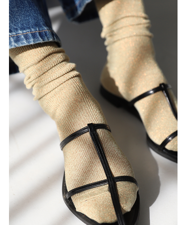 シャイニーラメリブソックス