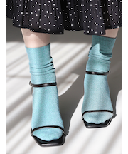 シャイニーラメリブソックス