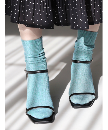 シャイニーラメリブソックス